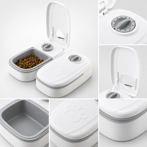 Timed Automatic Single & Double Meal Pet Feeder for Dogs and Cats