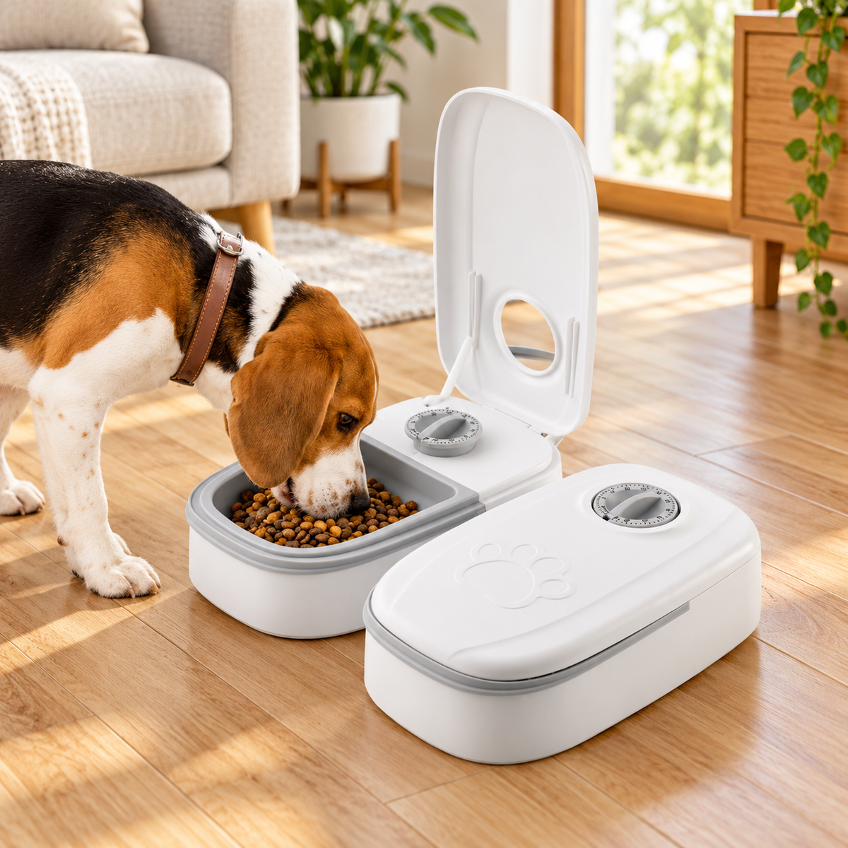 Timed Automatic Single & Double Meal Pet Feeder for Dogs and Cats