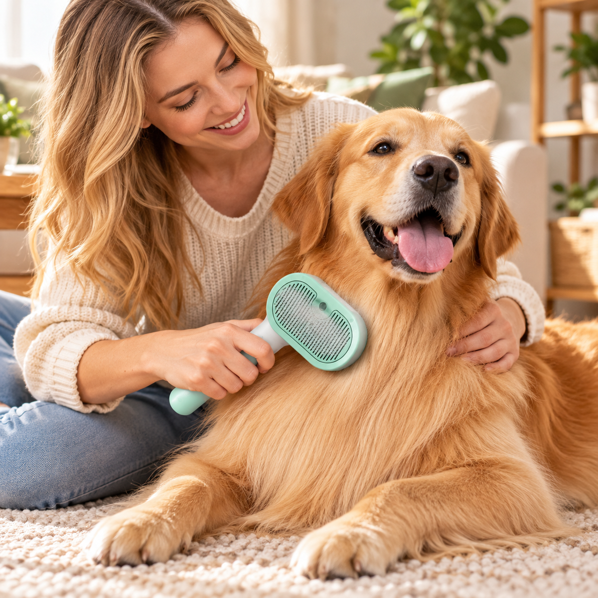 Pet Spray Grooming Massage Comb with Gentle Hair Care Design