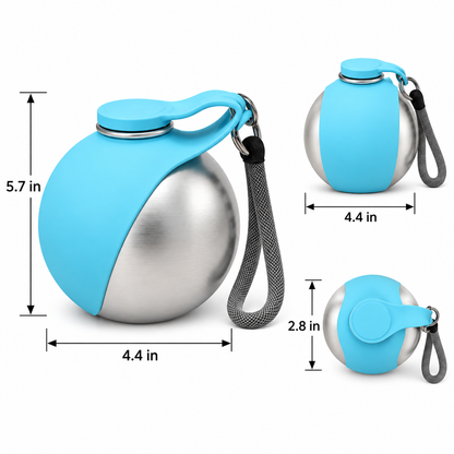 Portable Stainless Steel Pet Travel Water Bottle with Folding Drinking Bowl