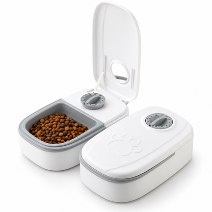 Timed Automatic Single & Double Meal Pet Feeder for Dogs and Cats
