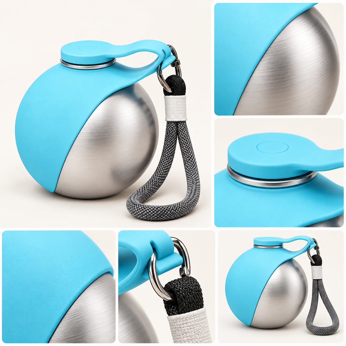 Portable Stainless Steel Pet Travel Water Bottle with Folding Drinking Bowl