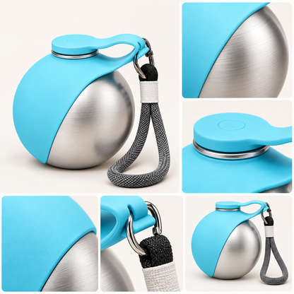 Portable Stainless Steel Pet Travel Water Bottle with Folding Drinking Bowl