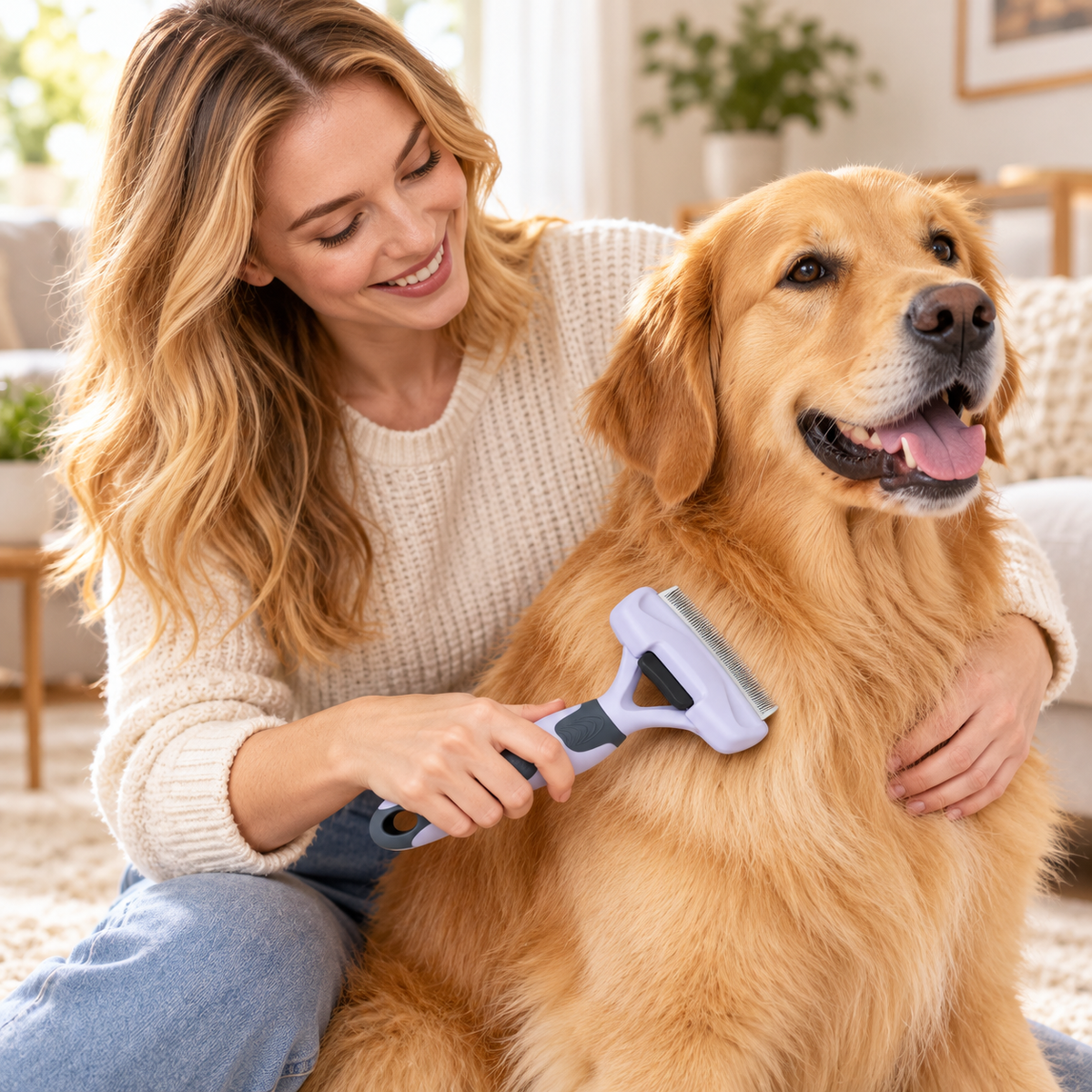 Professional Pet Deshedding & Grooming Comb for Dogs and Cats